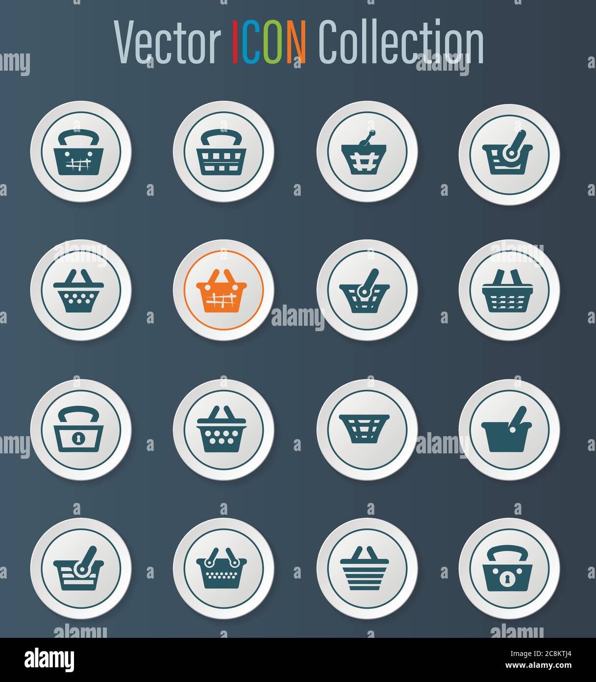 Panier icons set Illustration de Vecteur