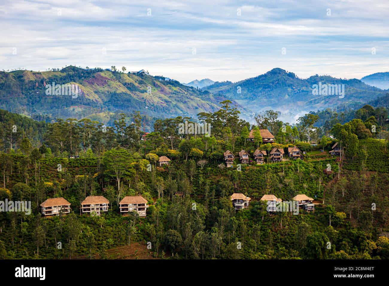 98 Acres Resort and Spa vu d'en haut parmi les collines d'Ella, Sri Lanka Banque D'Images