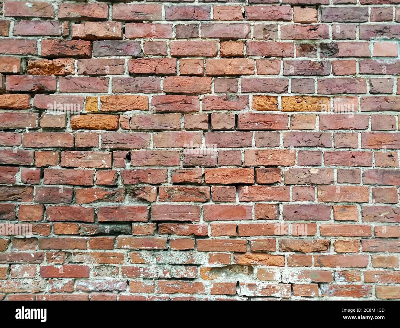 Arrière-plan du motif de texture de mur de brique rouge ancien Banque D'Images
