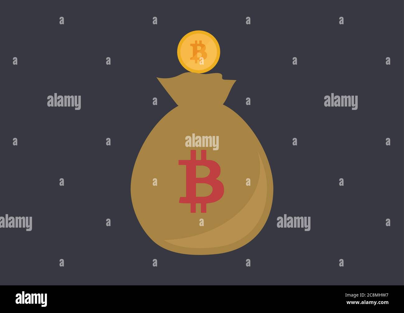 Illustration du vecteur de sac d'argent Bitcoin Illustration de Vecteur