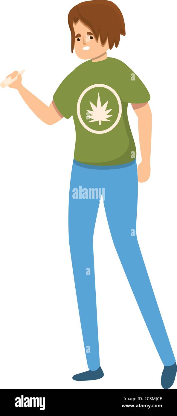 Icône de consommation de marijuana. Dessin animé de l'habitude marijuana fumer vecteur icône pour la conception de Web isolé sur fond blanc Illustration de Vecteur