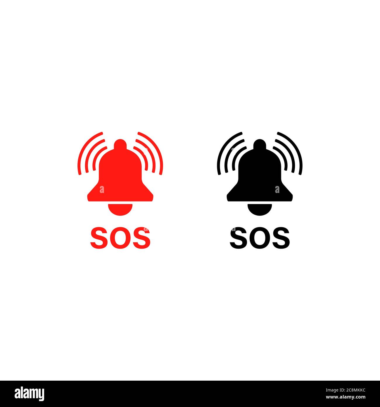 Sonnerie d'avertissement SOS. Bouton d'alarme d'urgence icône SOS. Aide. Vecteur sur fond blanc isolé. SPE 10 Illustration de Vecteur