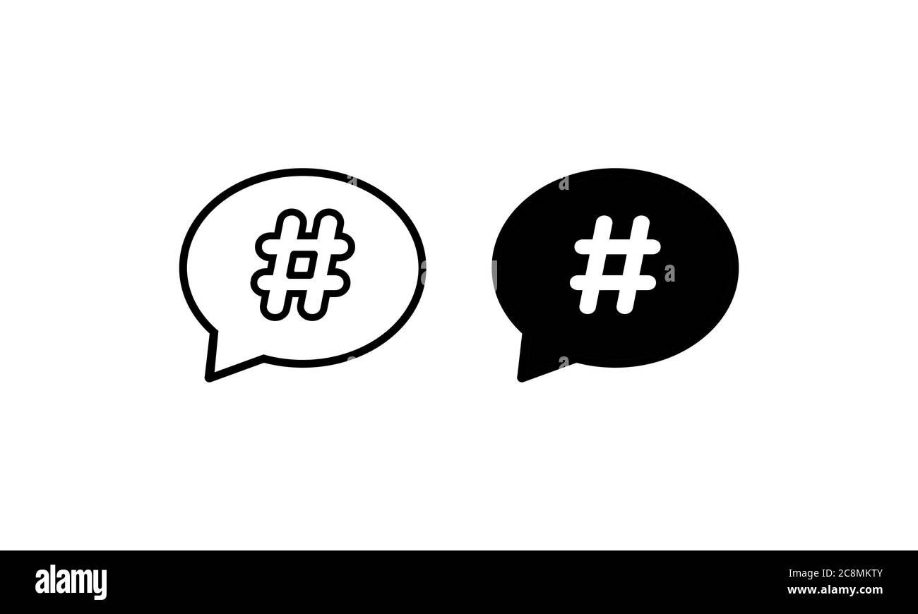 Jeu d'icônes de hashtag. Vecteur sur fond blanc isolé. SPE 10 Illustration de Vecteur