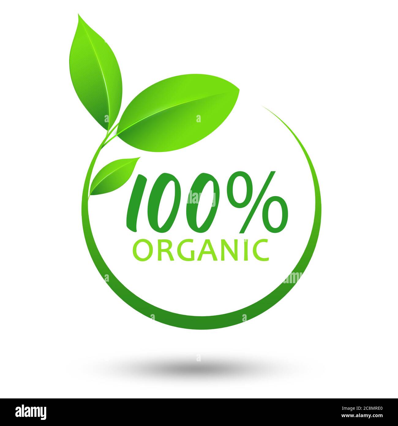 logo vectoriel 100 % organique isolé sur fond blanc. Banque D'Images