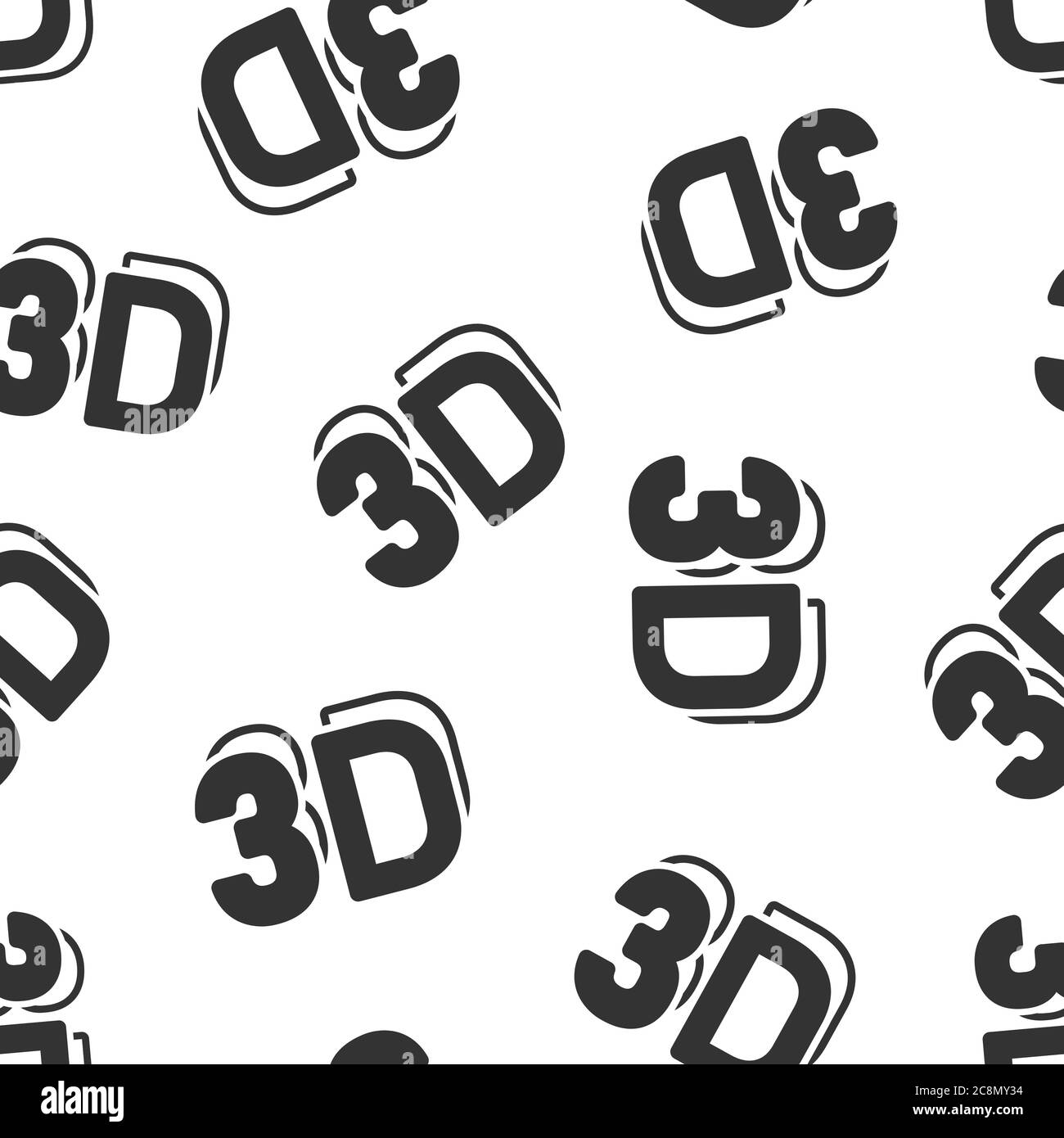 icône de texte 3d en style plat. Illustration vectorielle de mot sur fond blanc isolé. Technologie stéréoscopique concept commercial de modèle transparent. Illustration de Vecteur