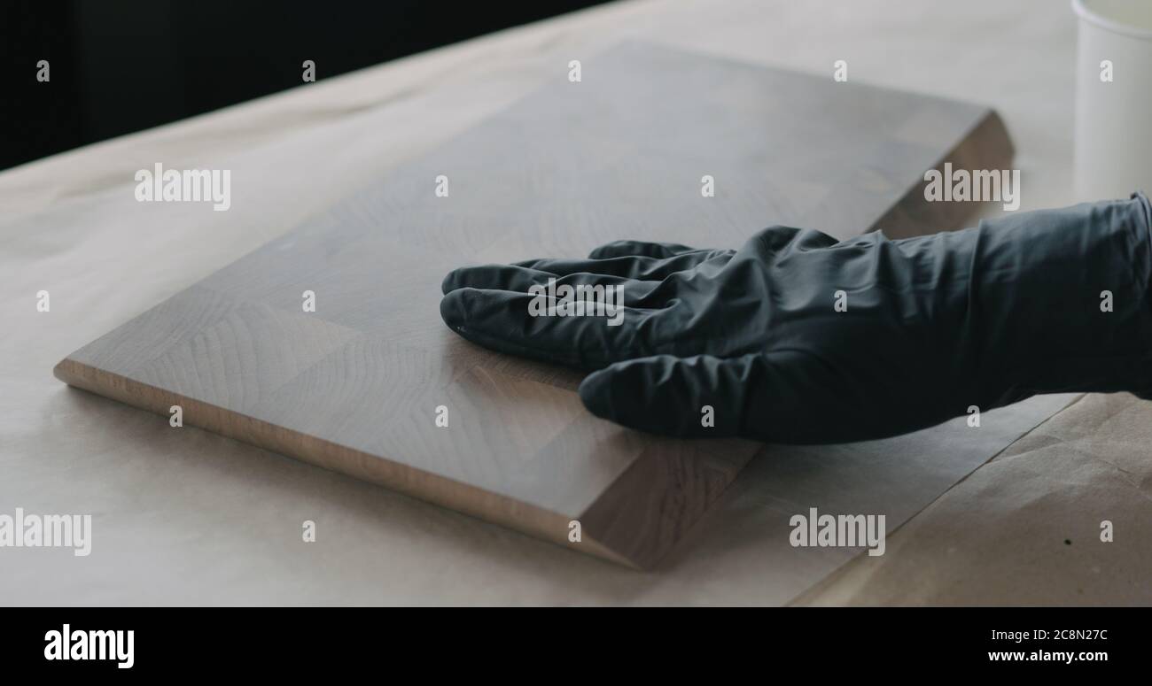 bois de travail vérifier le bois de noyer extrémité grain panneau de bois Banque D'Images