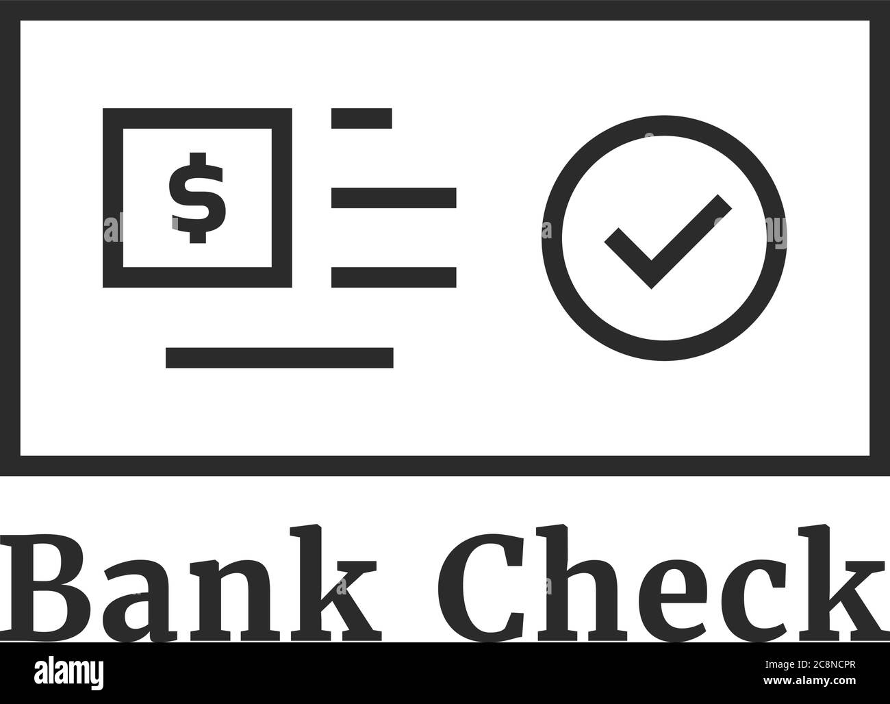icône linéaire de chèque bancaire noir comme le paiement Illustration de Vecteur