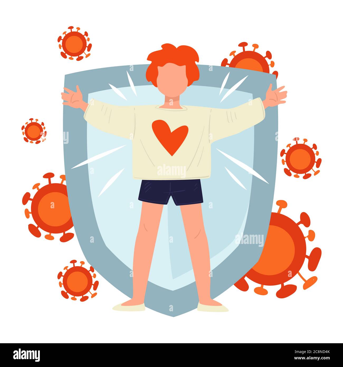 Immunité forte et rétablissement de la covid19, coronavirus Illustration de Vecteur