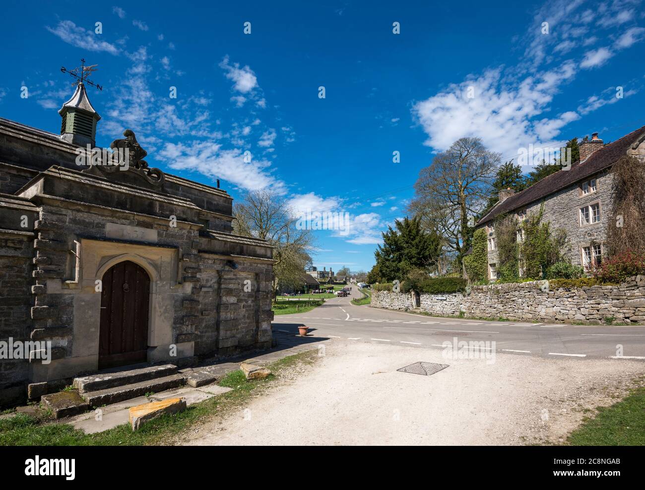 Maison de l'ancienne école, Tissington, Derbyshire, Angleterre. Banque D'Images