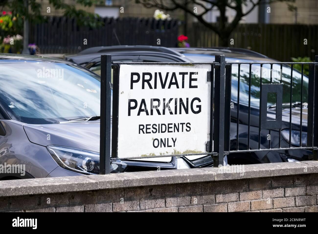 Pas de parking privé, panneau de parking pour les résidents Banque D'Images