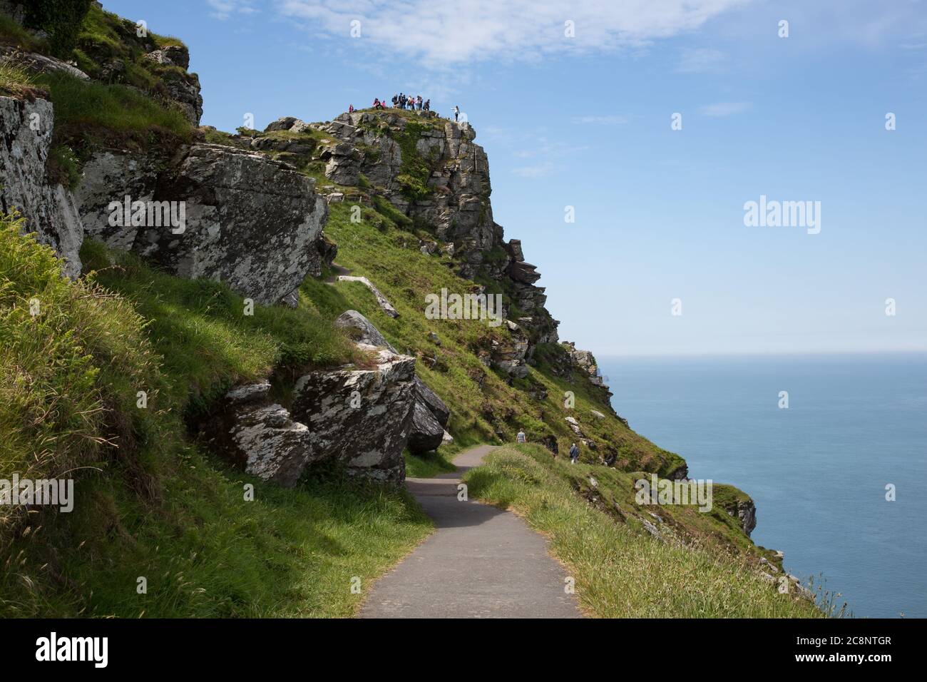 Sentier côtier de la falaise Valley of Rocks près de Lynton Devon, Royaume-Uni Banque D'Images