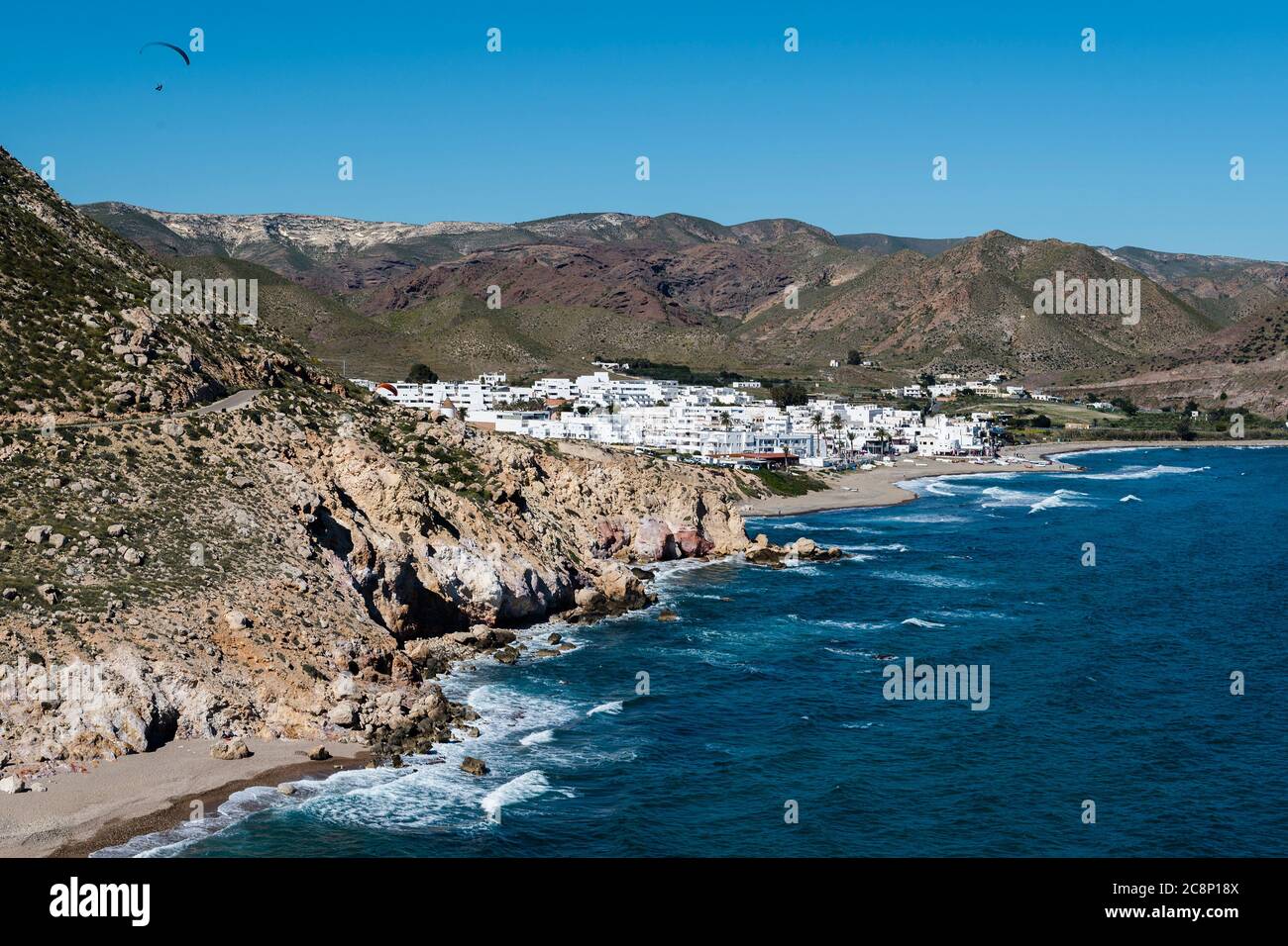 Ville de Las Negras, Cabo de Gata, Almeria, Andalousie, Espagne Photo Stock  - Alamy