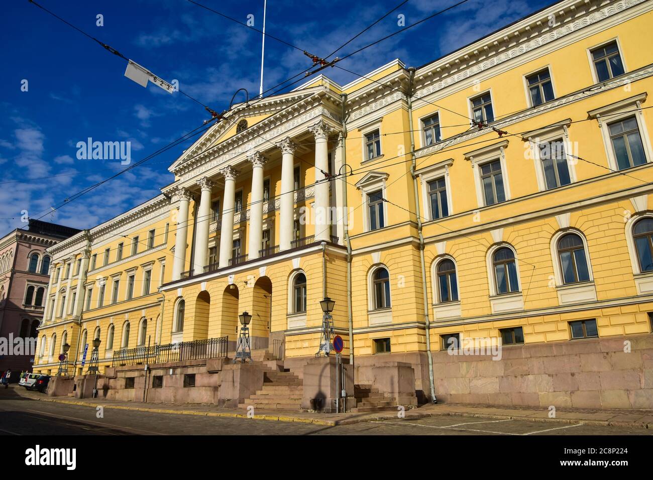 Le Palais du Gouvernement à Helsinki, capitale de la Finlande Banque D'Images