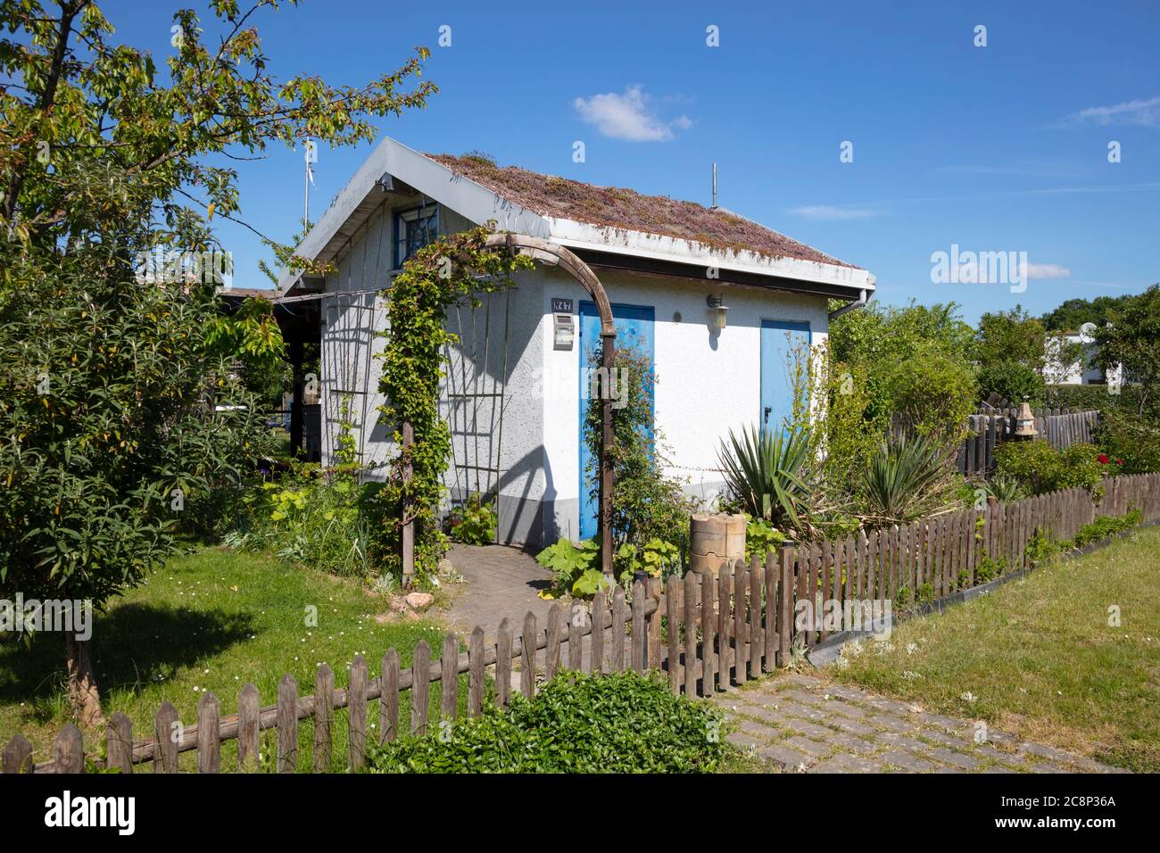 Maison de jardin au jardin de l'allotissement, Dortmund, région de la Ruhr, Rhénanie-du-Nord-Westphalie, Allemagne, Europe Banque D'Images
