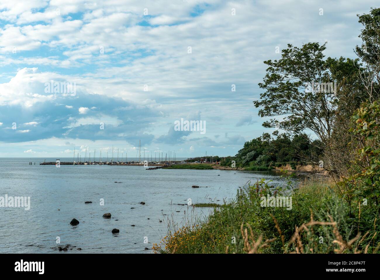 Vue sur le port et la baie de Timmendorf sur l'île de Poel, en Allemagne Banque D'Images