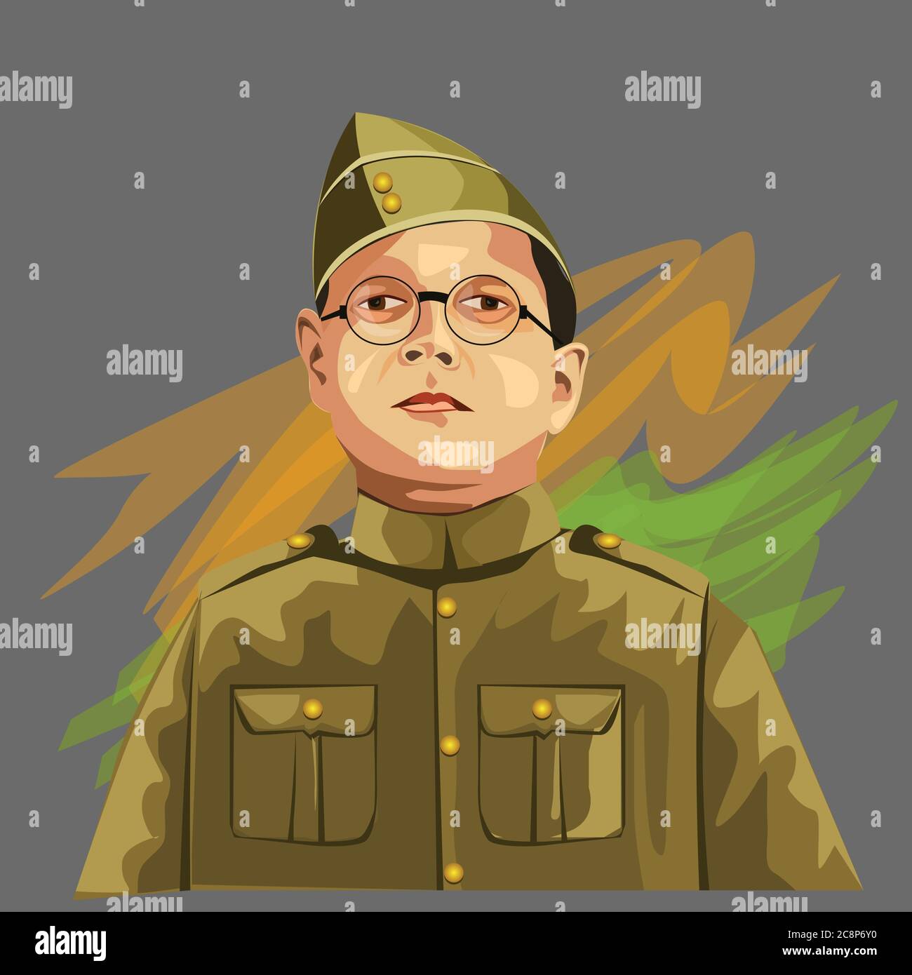 indien avec costume ancien. subhash chandra bose Illustration de Vecteur