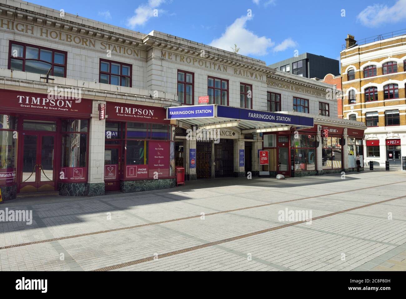 Gare de Farringdon & High Holborn, Cowcross Street, Clerkenwell, Londres, Royaume-Uni Banque D'Images