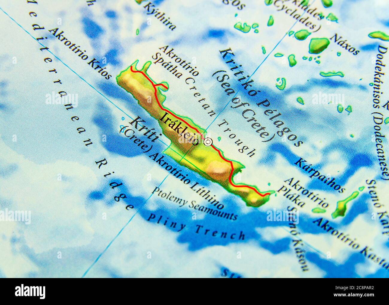 Carte géographique du pays européen Grèce île Chypre Banque D'Images