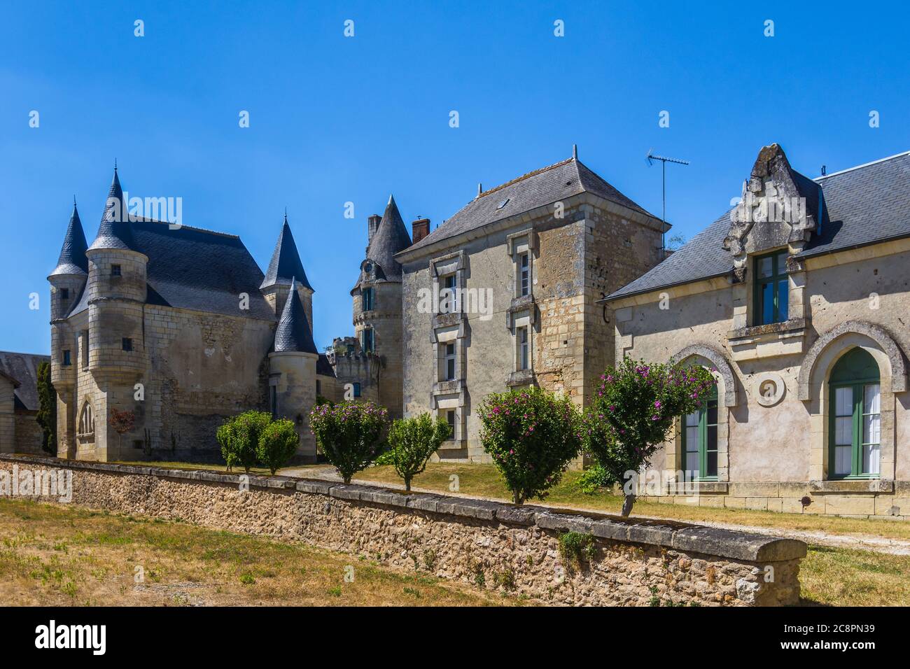 Château traditionnel en dehors de la celle-Guenand, Indre-et-Loire, France. Banque D'Images