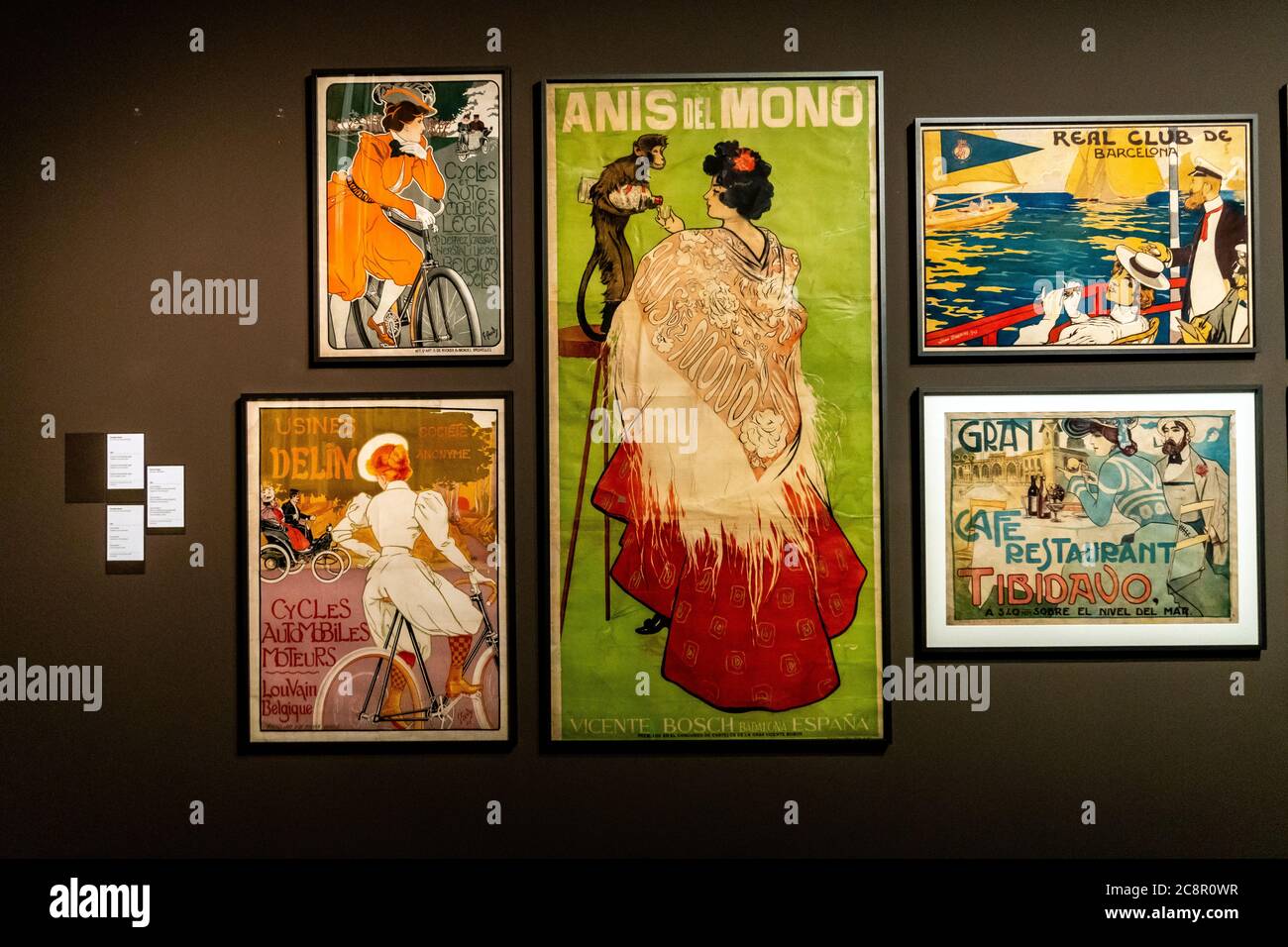 Affiche publicitaire modernisme,MNAC,Barcelone ville.Catalogne. Banque D'Images