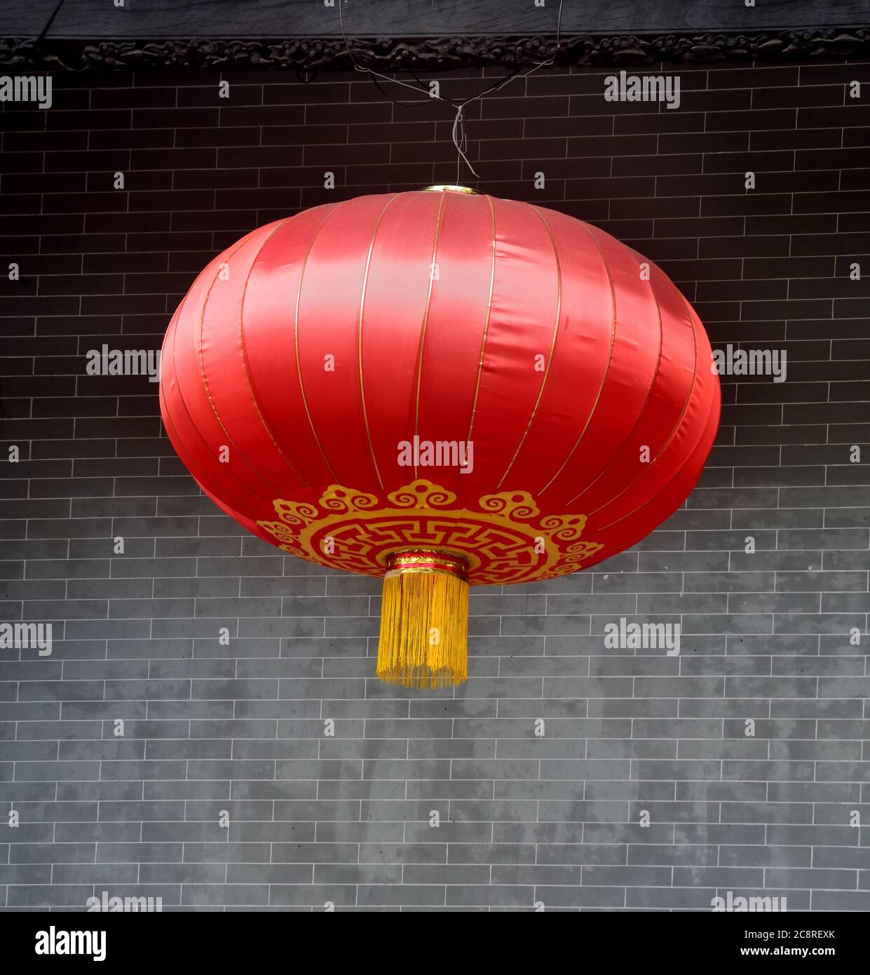 Lanterne ronde classique rouge chinois Banque D'Images