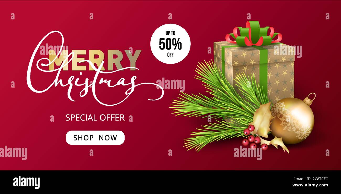 Vente de Noël Banner Illustration de Vecteur