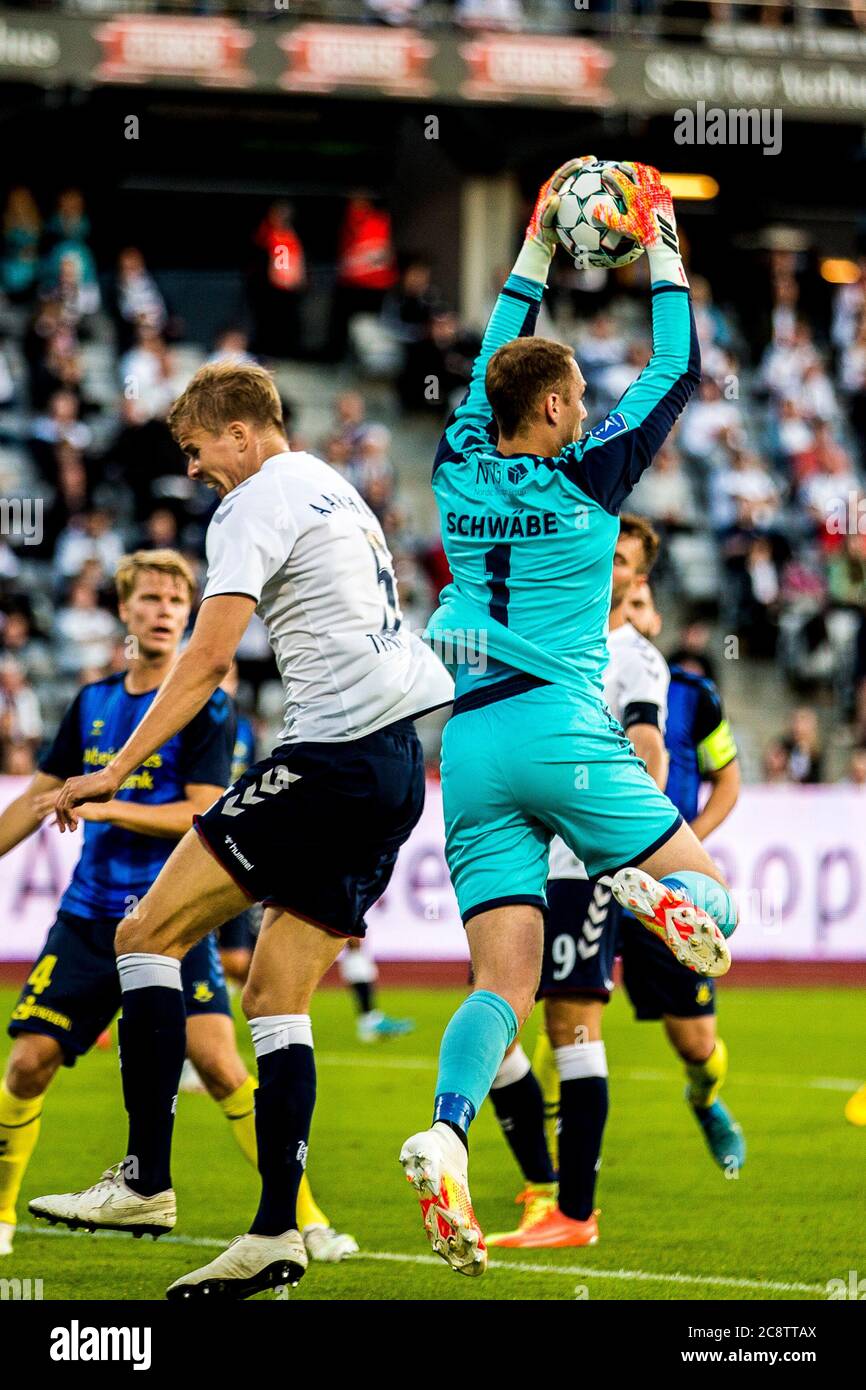 Aarhus, Danemark. 26 juillet 2020. Le gardien de but Marvin Schwäbe (1) de Brondby SI vu pendant le 3F Superliga match entre AGF et Brondby SI au Parc Ceres à Aarhus. (Crédit photo : Gonzales photo/Alamy Live News Banque D'Images