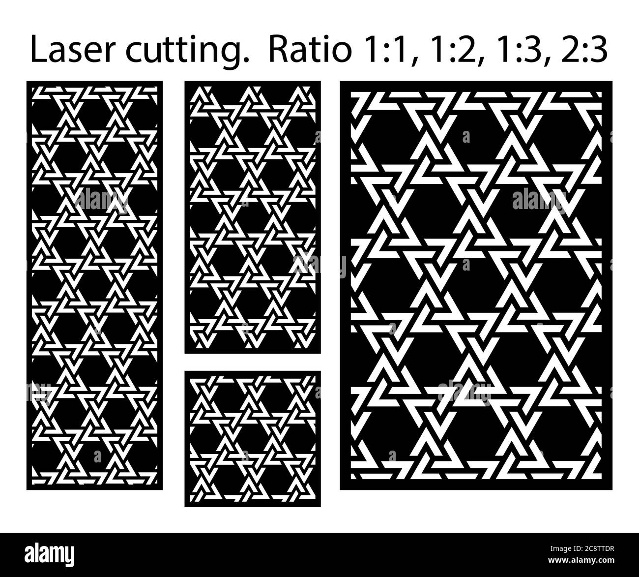 Écran de protection, modèle de clôture de confidentialité. Panneau vectoriel découpé au laser, écran, clôture, séparateur. CNC motif décoratif, design jali, élément intérieur. Islamique Illustration de Vecteur