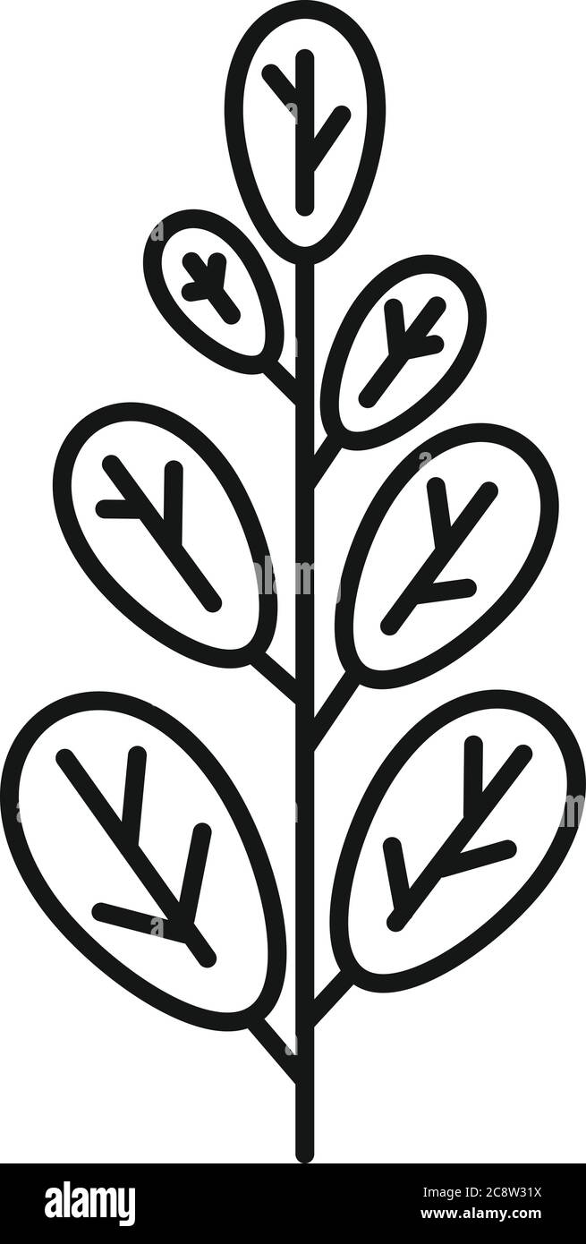 Icône verte. Contour vert vert feuille icône de vecteur pour la conception de Web isolée sur fond blanc Illustration de Vecteur