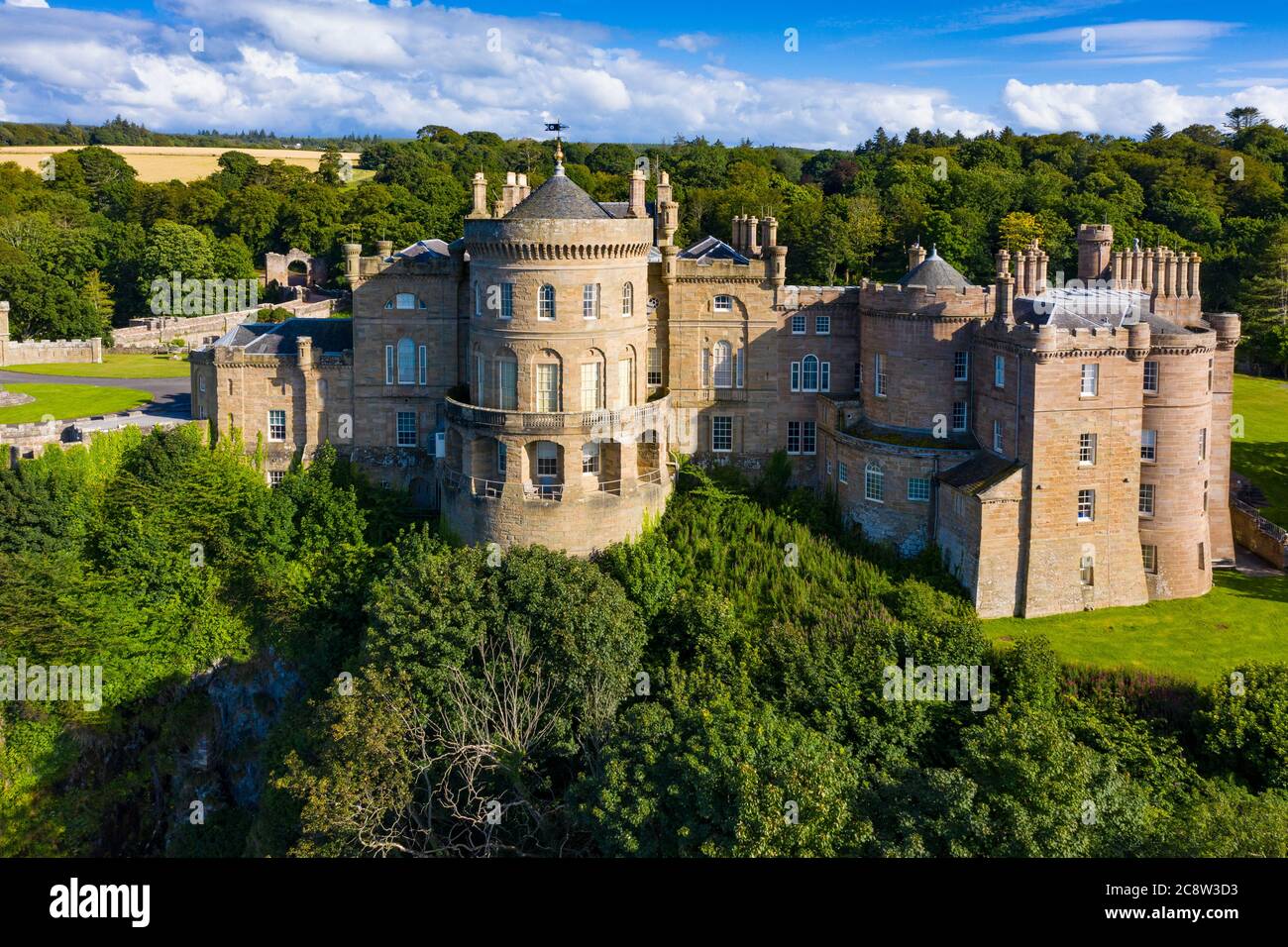 Vue aérienne du château de Culzean à Ayrshire, Écosse, Royaume-Uni Banque D'Images