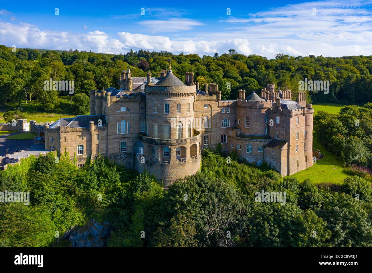 Vue aérienne du château de Culzean à Ayrshire, Écosse, Royaume-Uni Banque D'Images