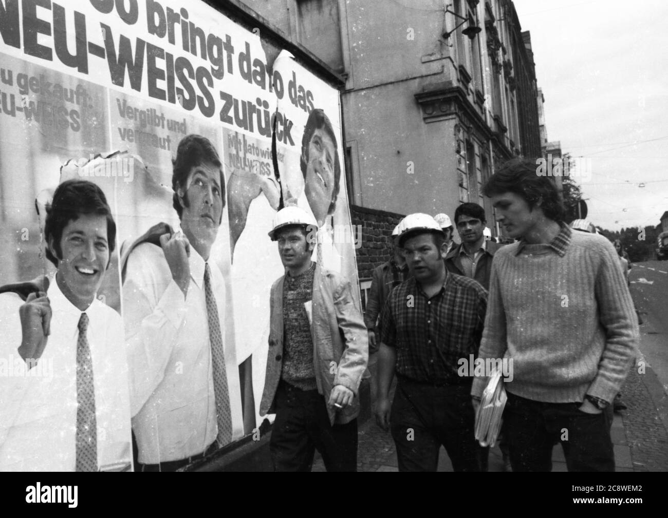 Avec une grève spontanée le 26.7.1972 à Friedrich Krupp Huettenwerke à Bochum, les travailleurs et les employés ont résisté à une dévaluation de leurs salaires et salaires. | utilisation dans le monde entier Banque D'Images