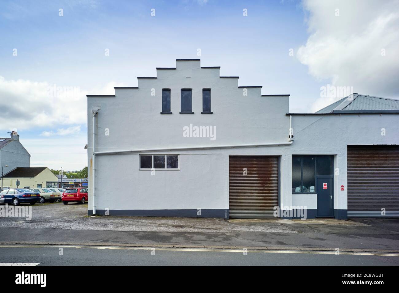 Bâtiment avec un pignon d'extrémité à l'extrémité pentue à Port Erin, île de Man Banque D'Images
