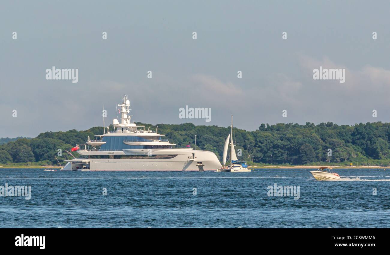 Le méga yacht l'Excellence V à Sag Harbor, NY Banque D'Images