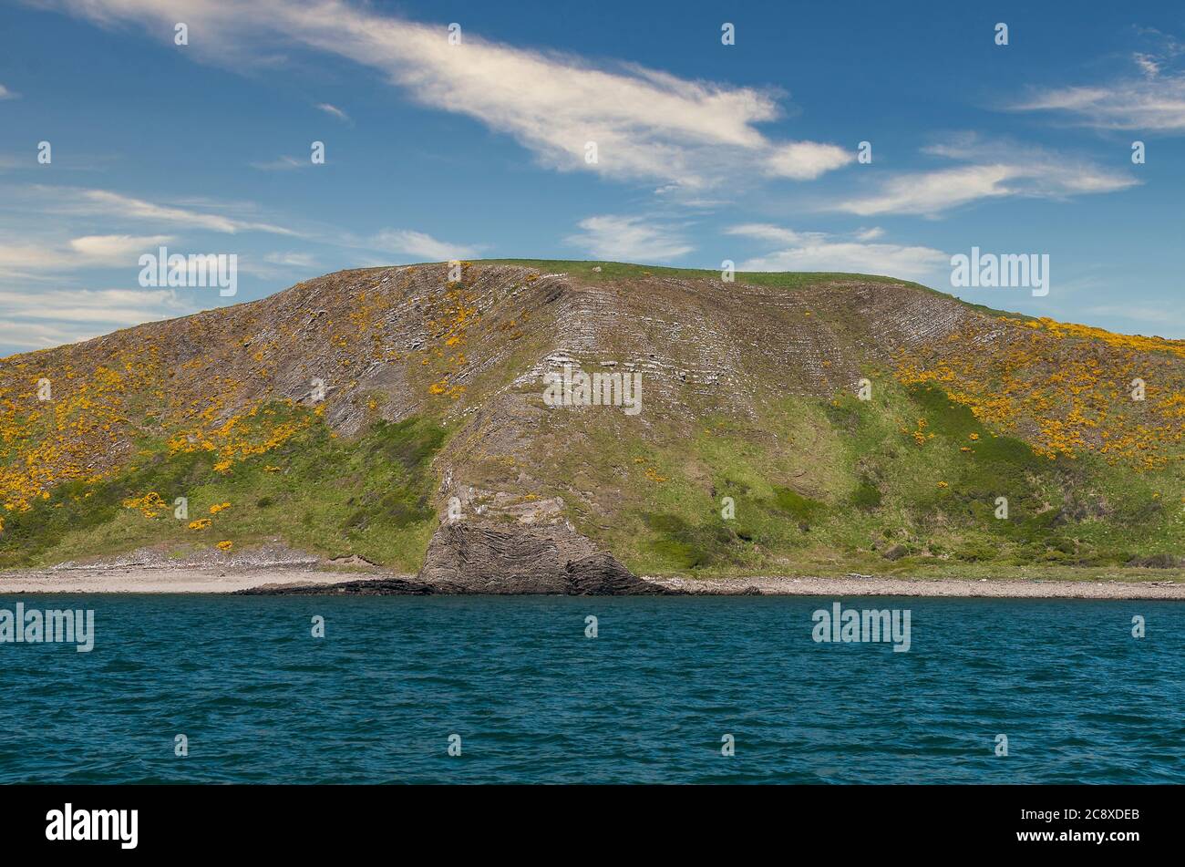 Gypsy point sur les falaises de Kirkcudbright MOD Range Banque D'Images