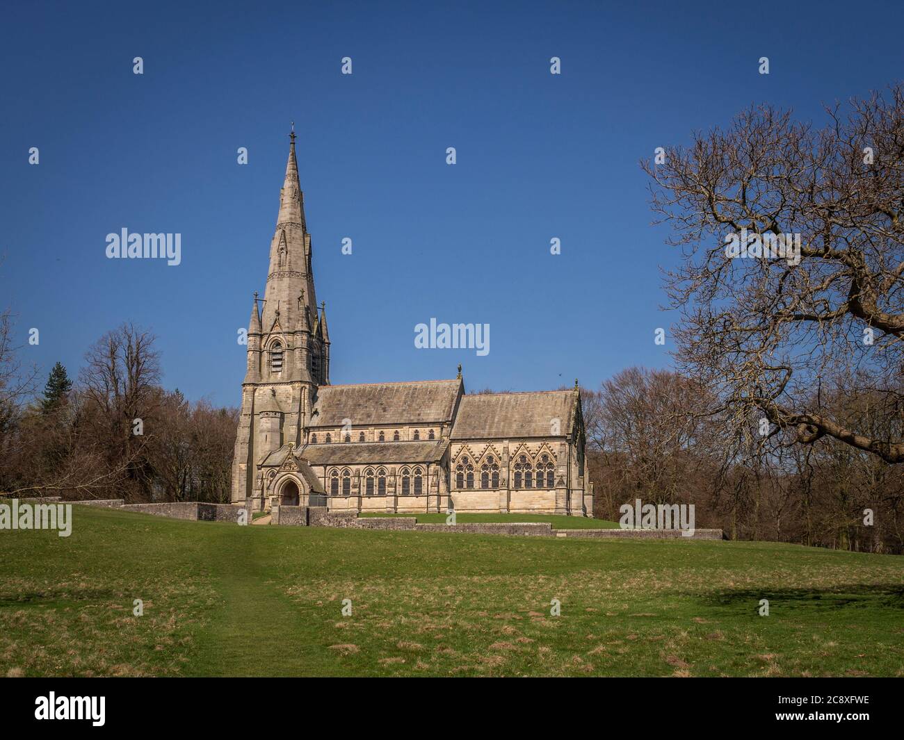 Église Sainte-Marie, Studley Royal. Banque D'Images