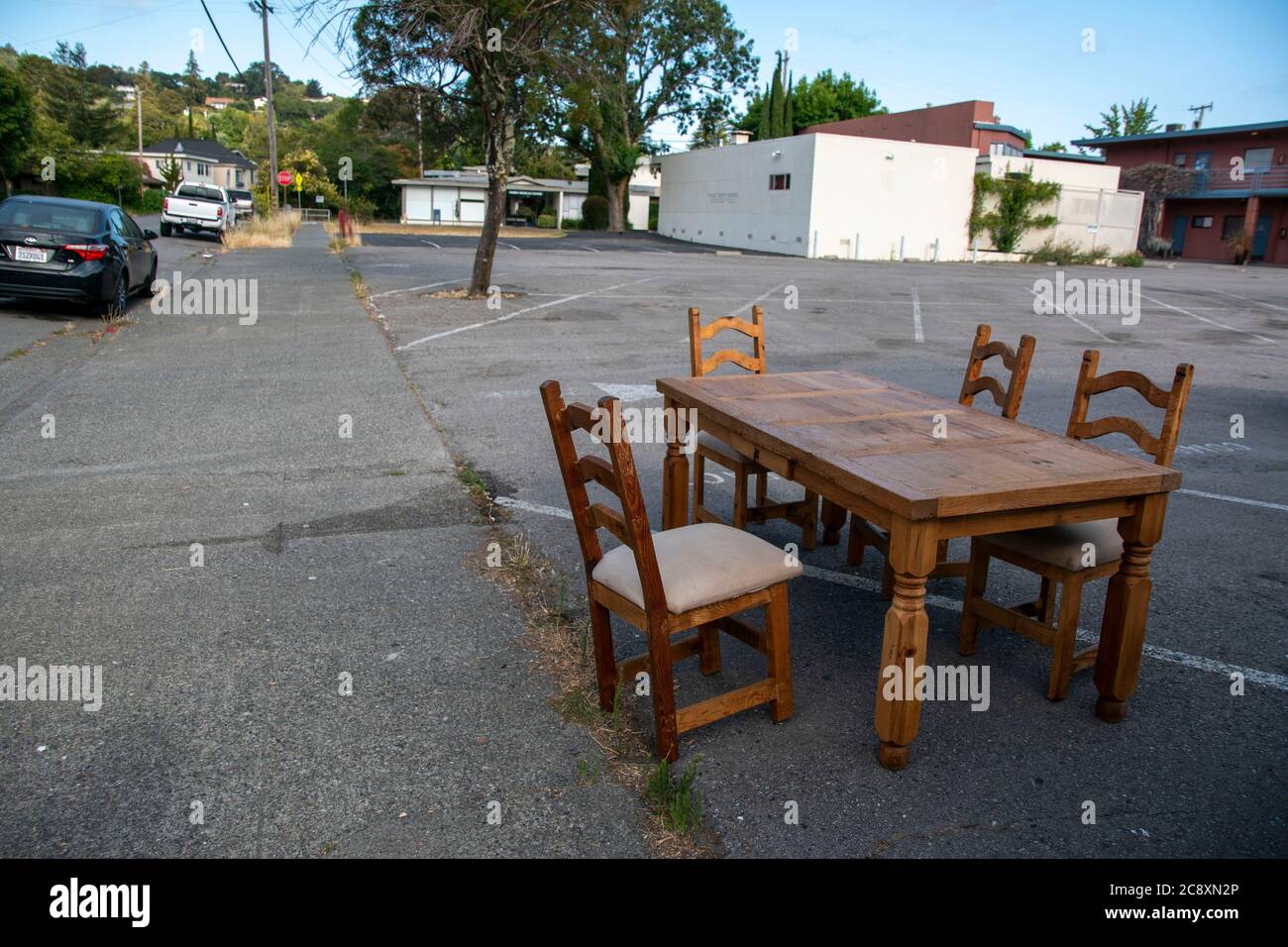 Le dimanche matin à San Rafael, Marin County, CA, États-Unis sont calmes et paisibles. Banque D'Images