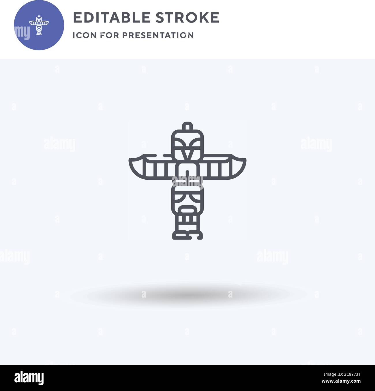 Icône de totem vecteur, signe plat rempli, pictogramme solide isolé sur blanc, illustration du logo. Icône totem pour présentation. Illustration de Vecteur