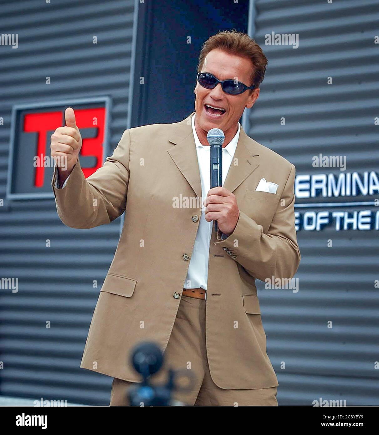 Arnold Schwarzenegger lance Terminator 3 lors du Festival de Cannes Banque D'Images