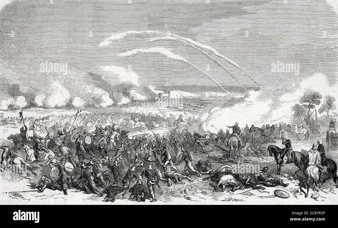 BATAILLE DE PALIKAO 21 septembre 1860 entre les forces anglo-françaises et l'Empire Qing pendant la seconde guerre de l'opium. Banque D'Images
