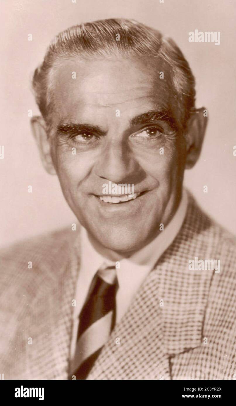 BORIS KARLOFF (1887-1969) nom de scène de l'acteur de cinéma anglais William Pratt. Photo sur 1940. Banque D'Images