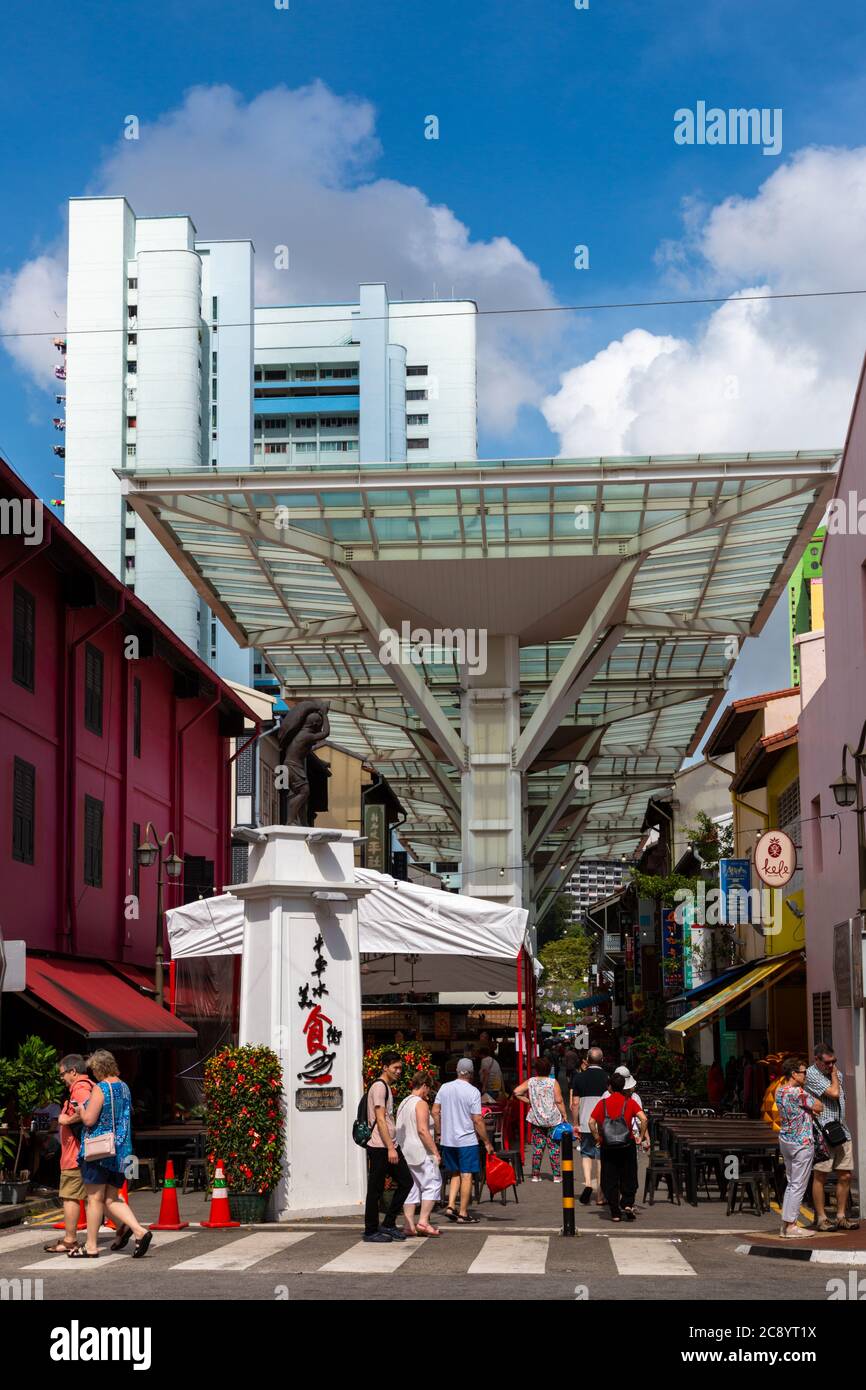 Rue à Chinatown, Singapour, pendant le nouvel an chinois 2019 Banque D'Images
