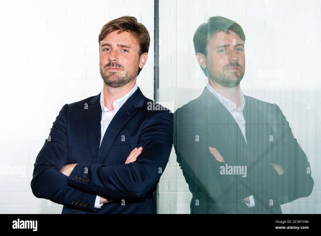 Mocean Energy Cameron McNatt Directeur général et partenaire d'affaires Chris Directeur technique de Retzler (lunettes) Banque D'Images