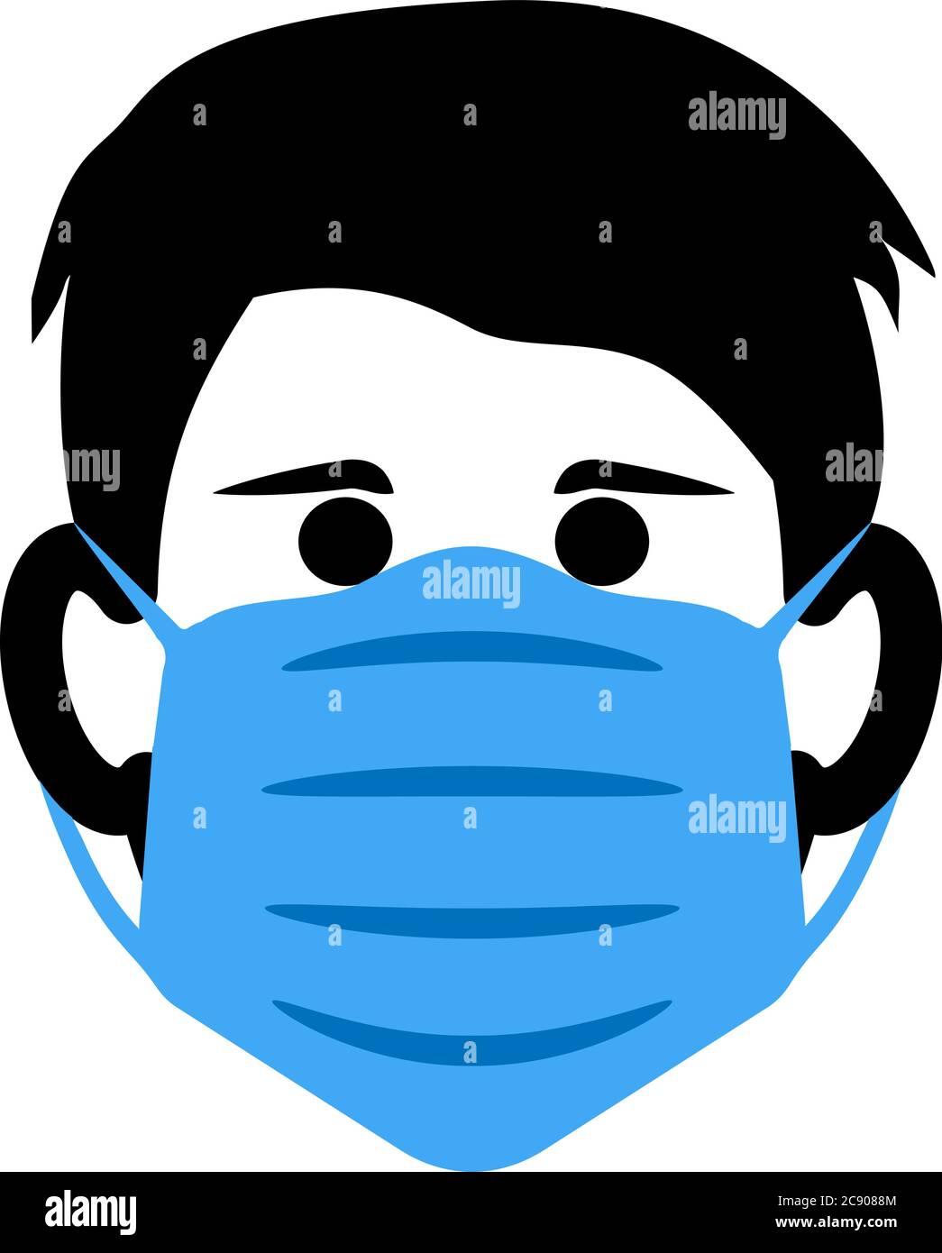 personne portant une icône de masque facial de protection ou une illustration vectorielle de symbole Illustration de Vecteur