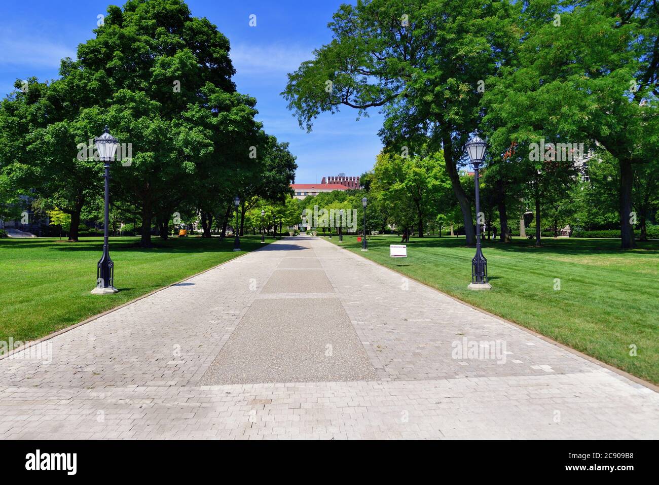 Chicago, Illinois, États-Unis. Le Quadrangles principal sur le campus de l'Université de Chicago. Banque D'Images