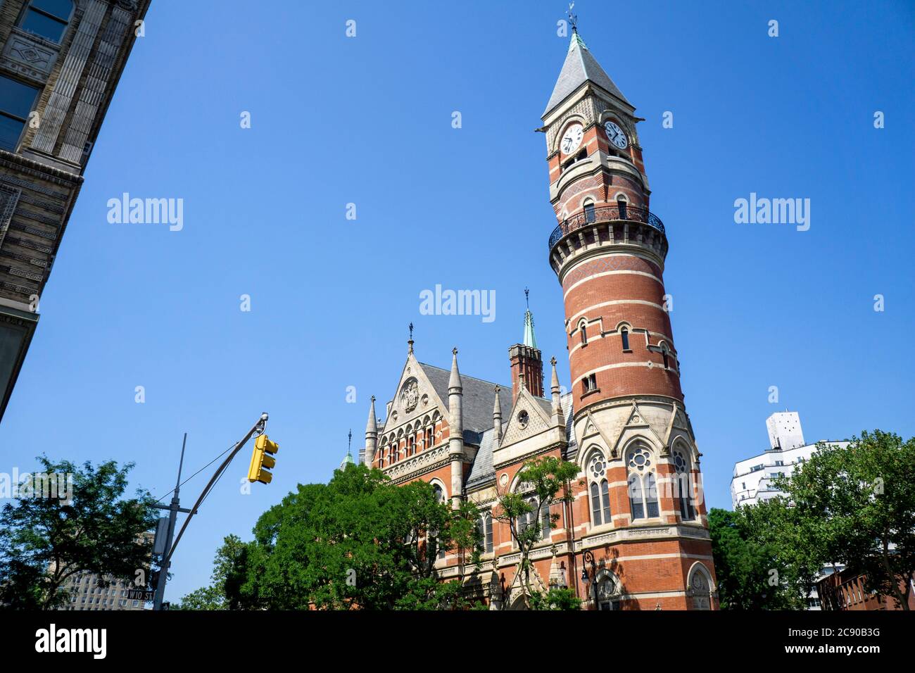 Clock Tower, Jefferson Market public Library, New York, New York, États-Unis Banque D'Images