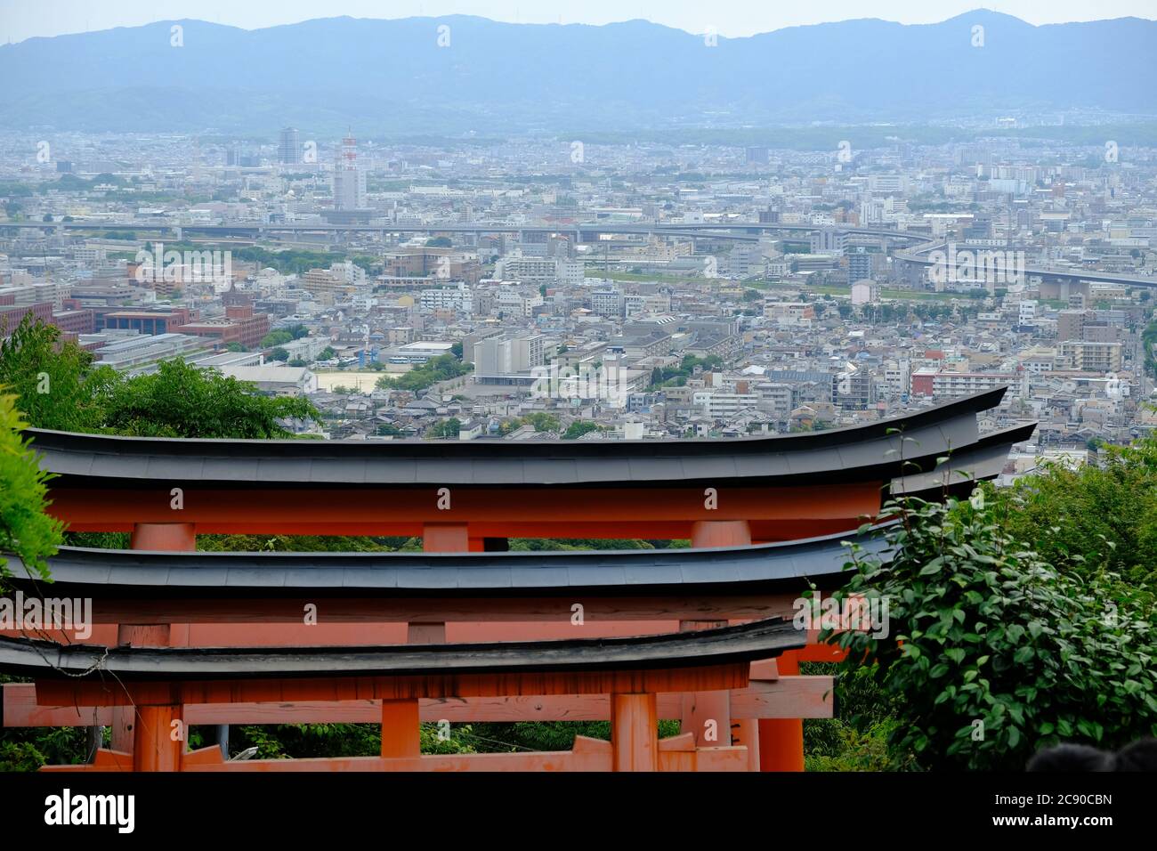 Kyoto Japon - perspective de Mount Inari sur la ville de Kyoto Banque D'Images