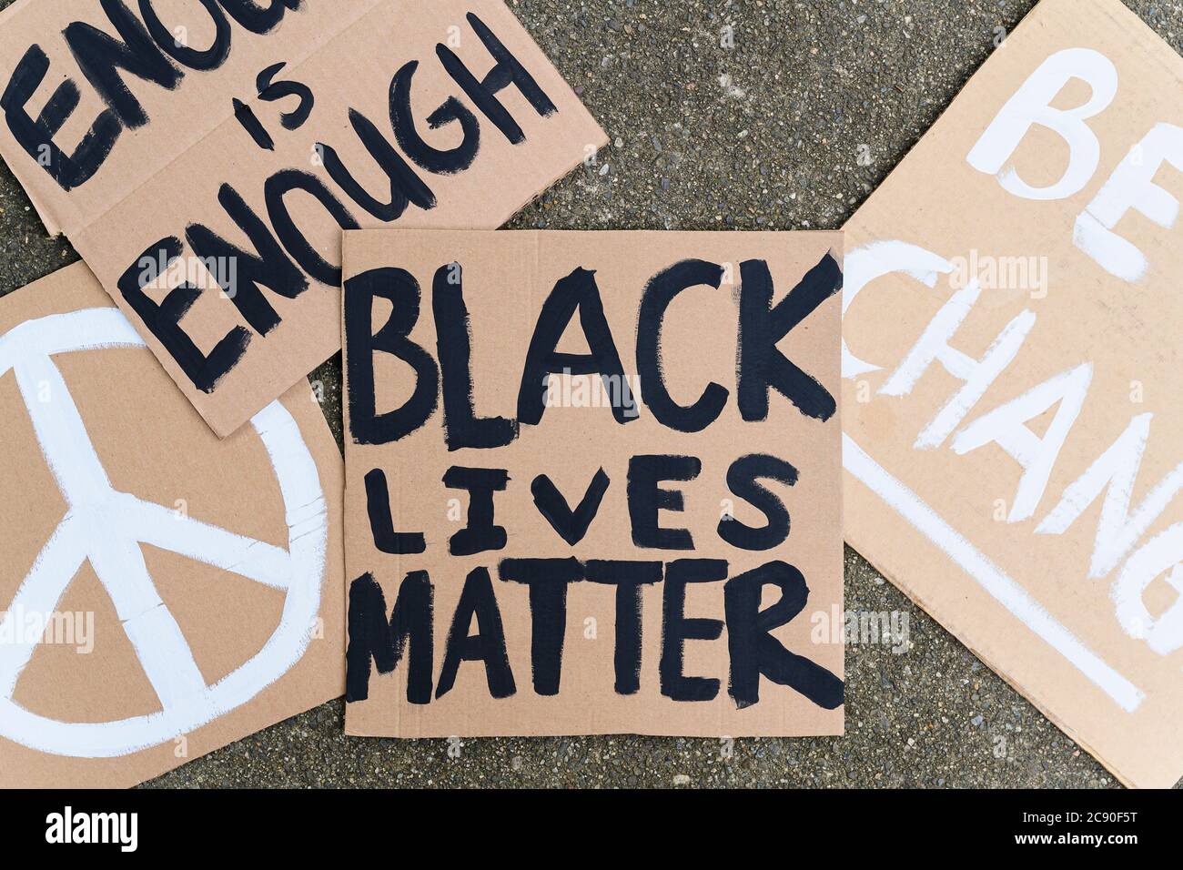 Les vies noires comptent des signes de protestation Banque D'Images