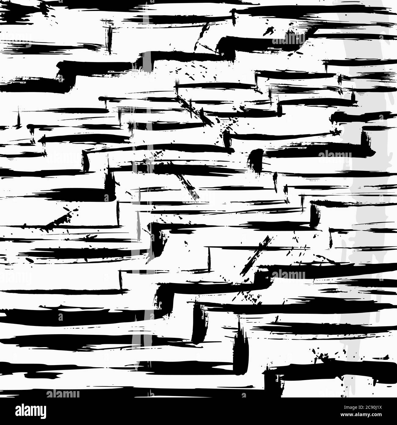 arrière-plan abstrait, avec traits et éclaboussures, motif zigzag, noir et blanc Illustration de Vecteur