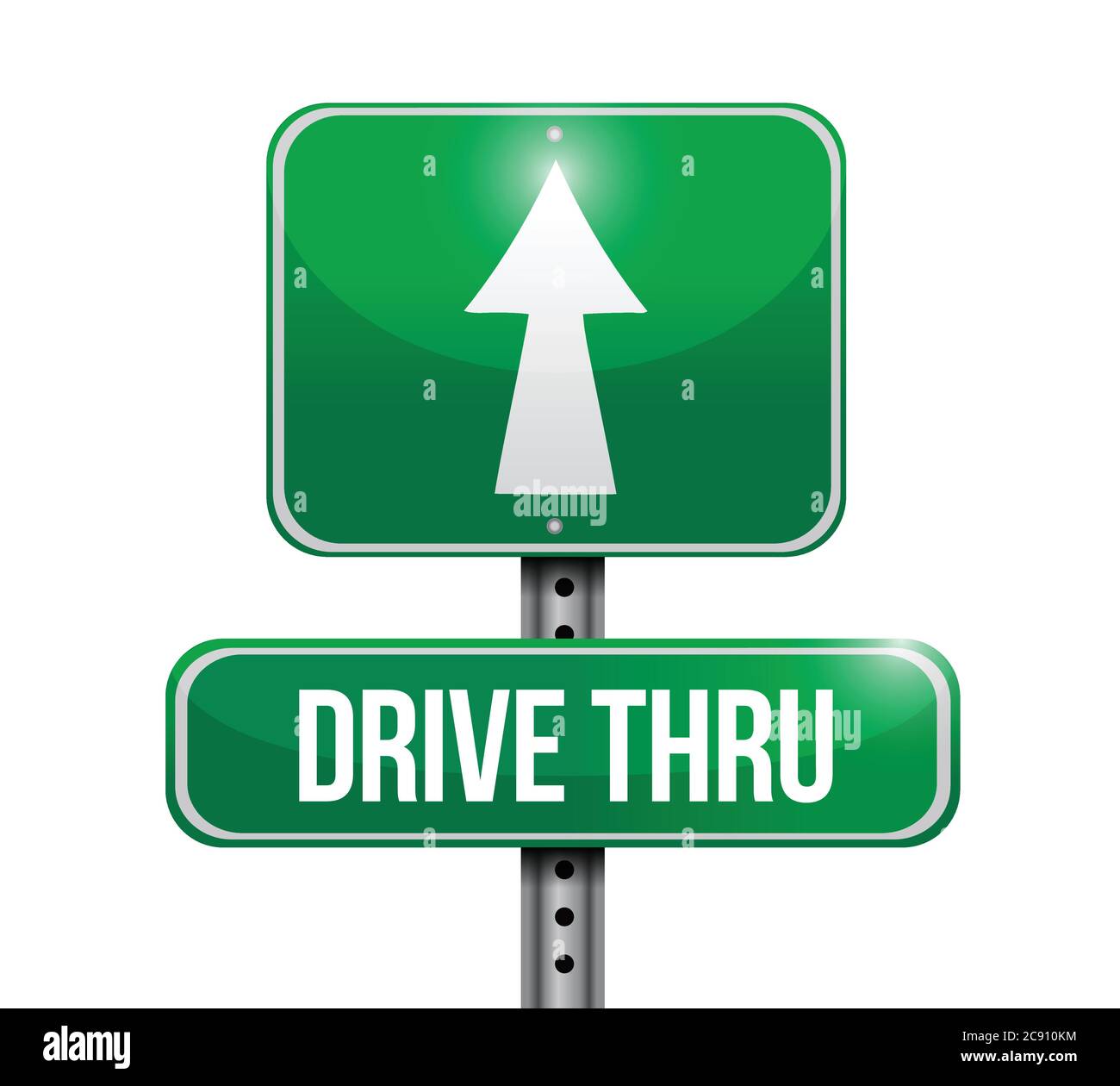 Illustration du panneau de signalisation du drive sur fond blanc Illustration de Vecteur